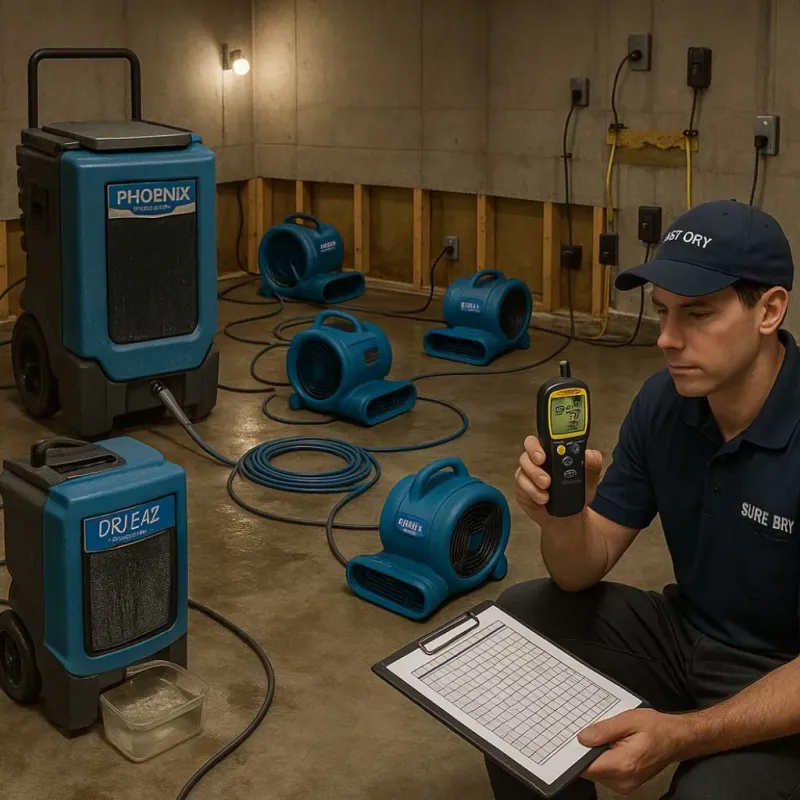 Structural Drying and Dehumidification process in Anderson, CA